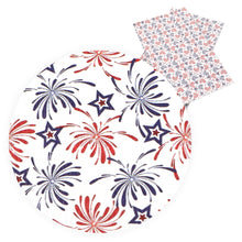 Load image into Gallery viewer, star starfish firework usa fourth of july independence day printed faux leather

