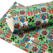 Load image into Gallery viewer, minecraft printed faux leather
