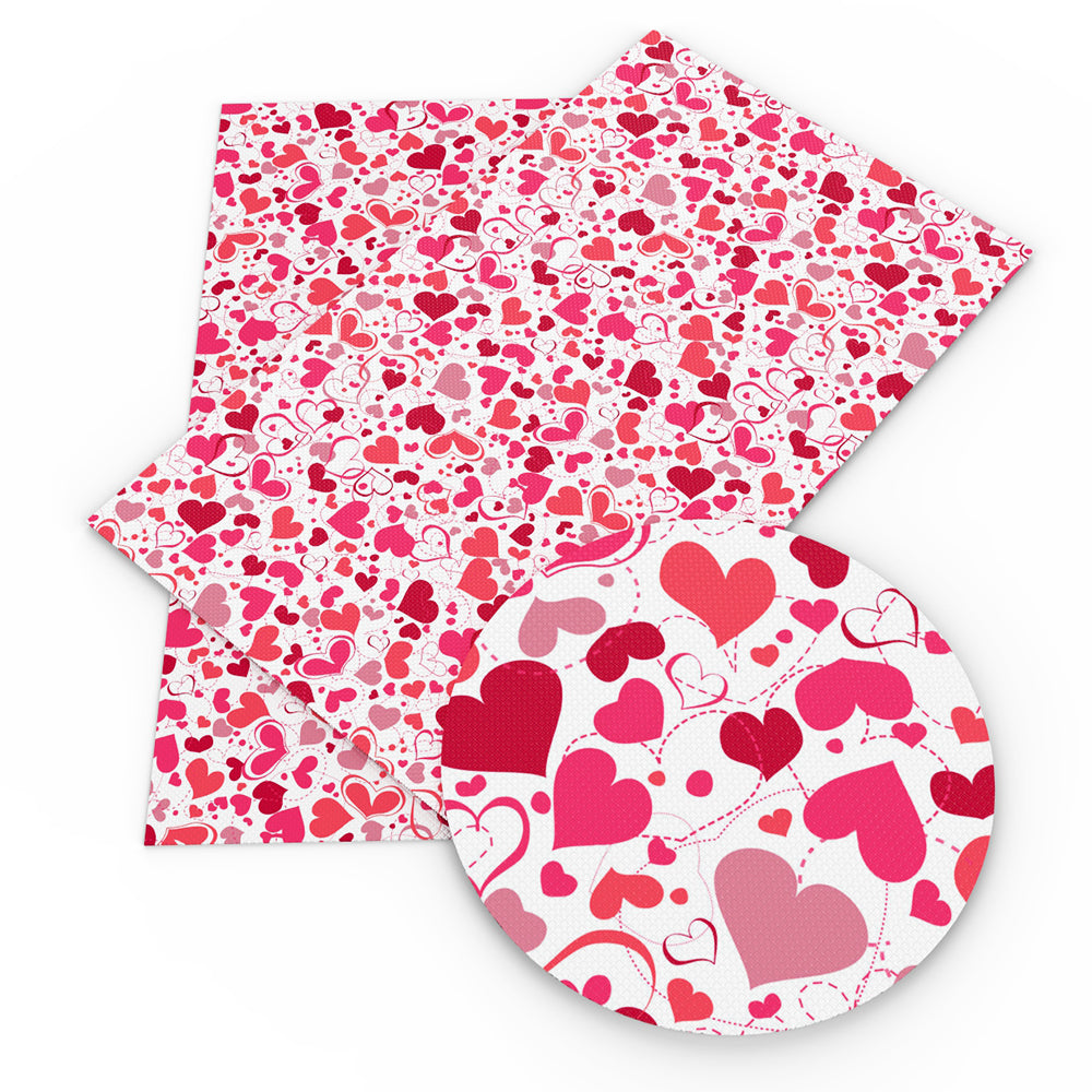 heart love valentines day printed faux leather