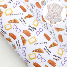 Load image into Gallery viewer, pizza glasses letters alphabet printed faux leather
