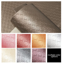 Load image into Gallery viewer, plain color solid color star starfish rhombus pearlescent cross pattern cross textured printed bump texture plain pearl faux leather
