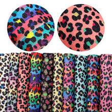 Load image into Gallery viewer, fine glitter leopard cheetah printed fine glitter leopard faux leather
