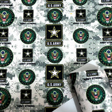 Load image into Gallery viewer, army military troops star starfish camouflage camo printed faux leather
