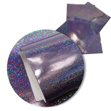 Load image into Gallery viewer, holographic laser smooth glossy glossy dots spot printed laser faux leather
