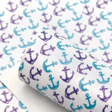 Load image into Gallery viewer, sailor anchor printed faux leather
