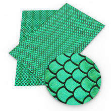 Load image into Gallery viewer, fish scales mermaid scales printed faux leather
