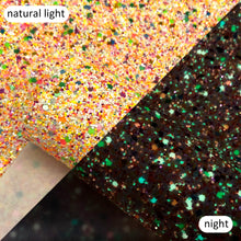Load image into Gallery viewer, glow in the dark chunky glitter big small sequins mixed faux leather
