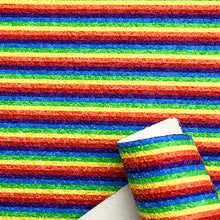 Load image into Gallery viewer, rainbow color stripe printed faux leather

