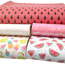 Load image into Gallery viewer, fruit watermelon pineapple printed faux leather set（5pieces/set）
