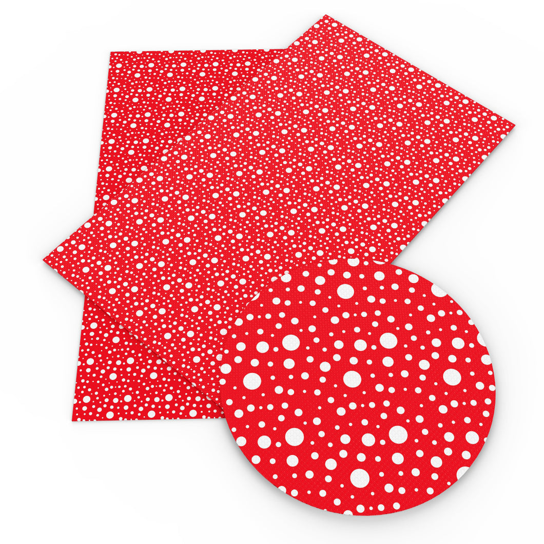 dots spot christmas day printed faux leather