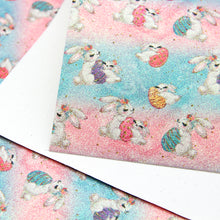 Load image into Gallery viewer, easter bunny rabbit bunny printed faux leather

