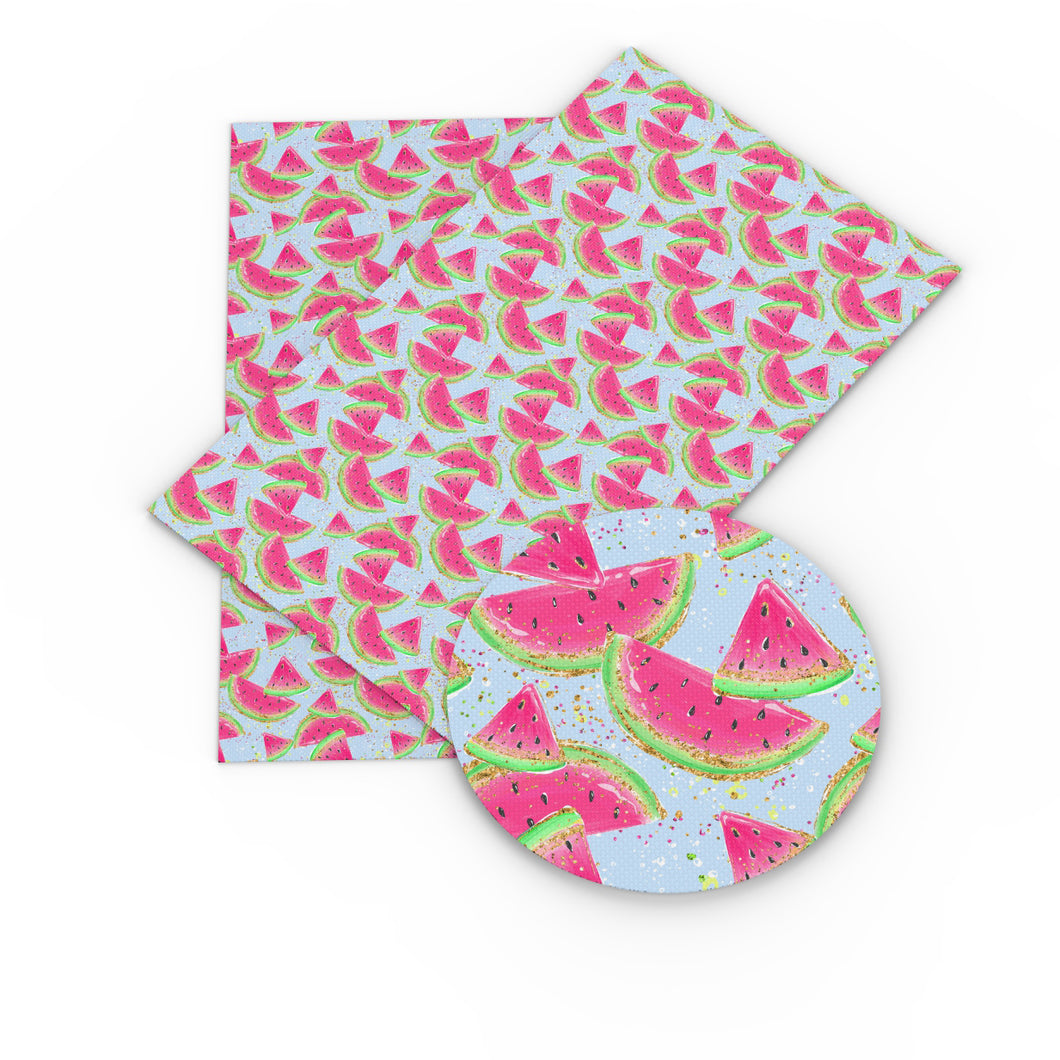 fruit watermelon printed faux leather