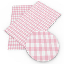Load image into Gallery viewer, plaid grid gingham tartan buffalo plaid pink series printed faux leather
