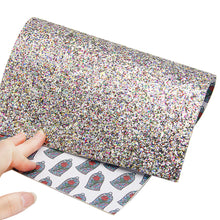Load image into Gallery viewer, deer reindeer giraffe chunky glitter printed double side leather

