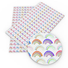 Load image into Gallery viewer, rainbow color printed faux leather

