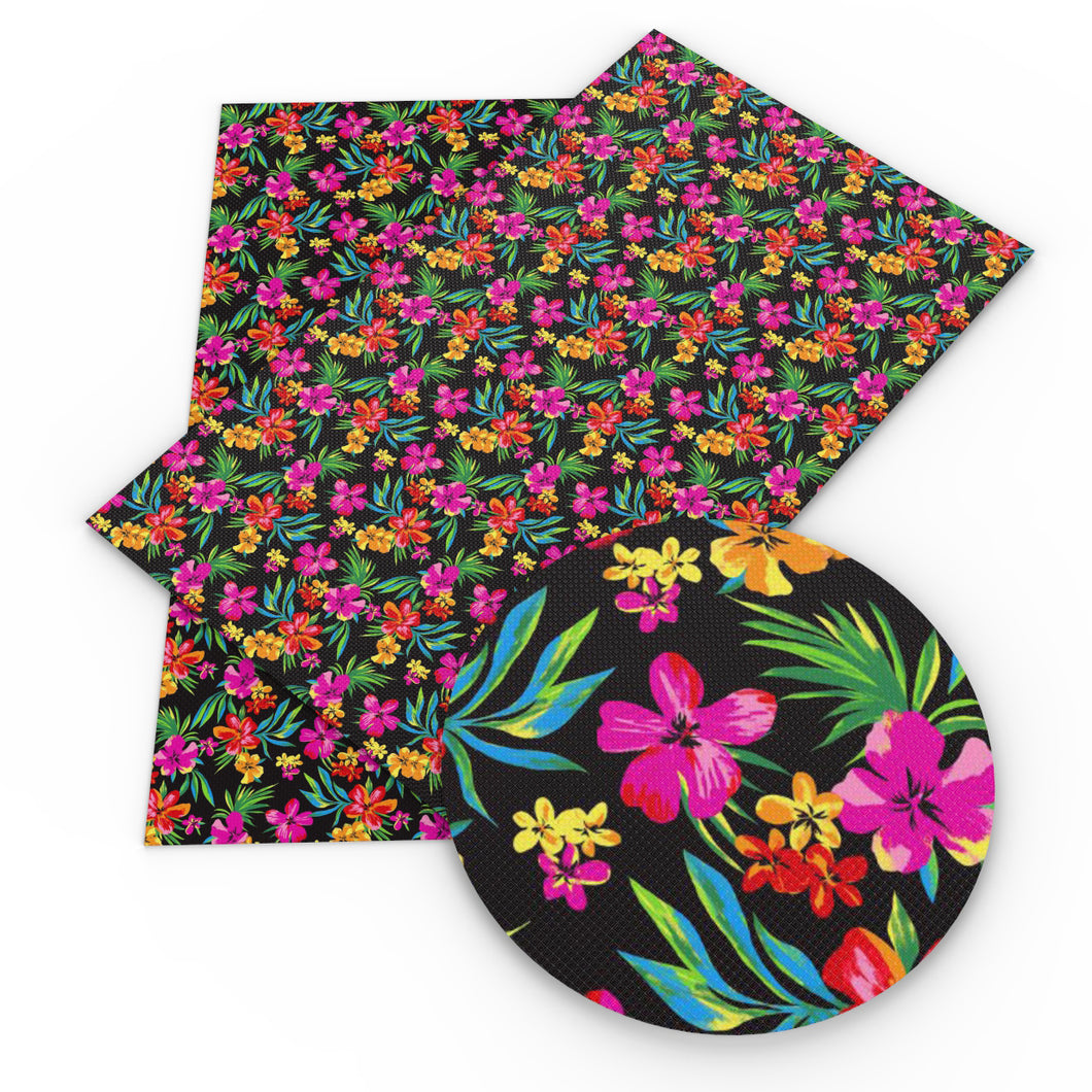 flower floral printed faux leather