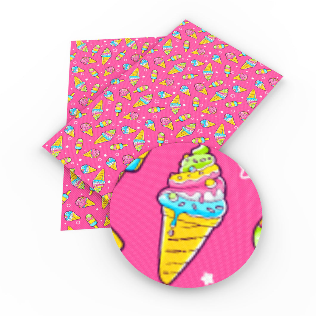 cake cupcake ice cream popsicle printed faux leather