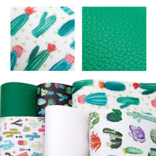 Load image into Gallery viewer, the cactus litchi texture plant printed The cactus faux leather set（6piece/set）
