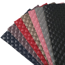 Load image into Gallery viewer, quilted cotton/foam rhombus embroidered bump texture glossy plain color solid color printed cotton clipping argyle faux leather
