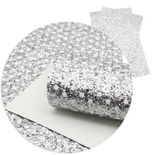 Load image into Gallery viewer, dots spot chunky glitter ink printing printed chunky glitter dot faux leather
