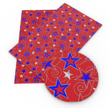Load image into Gallery viewer, star starfish swirls usa fourth of july independence day printed faux leather
