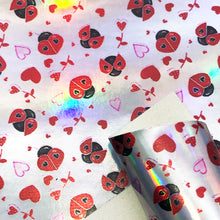 Load image into Gallery viewer, ladybug heart love valentines day printed faux leather
