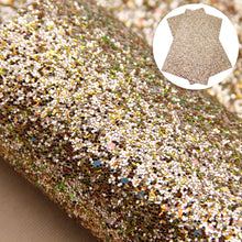 Load image into Gallery viewer, chunky glitter sequins paillette spangles big small sequins mixed multicolor striped glitter printed chunky glitter strip glitter sequins faux leather

