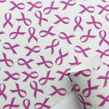 Load image into Gallery viewer, breast cancer printed faux leather

