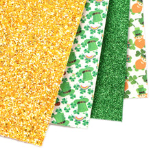 Load image into Gallery viewer, clover shamrock st patricks printed faux leather set（7piece/set）
