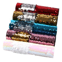 Load image into Gallery viewer, reversible sequins flip sequins printed reversible sequin faux leather set（5 piece/set）
