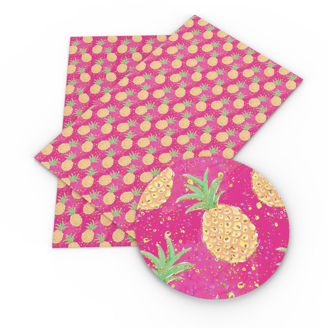 fruit pineapple printed faux leather