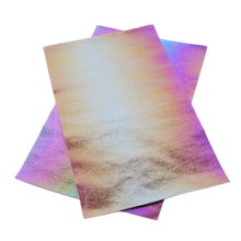 Load image into Gallery viewer, rainbow color crackle cracked glossy printed rainbow color metal burst crack faux leather
