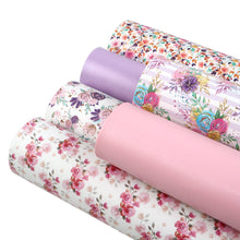 Load image into Gallery viewer, flower floral stripe printed faux leather set（6piece/set）
