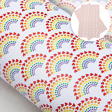 Load image into Gallery viewer, heart love rainbow color valentines day printed faux leather
