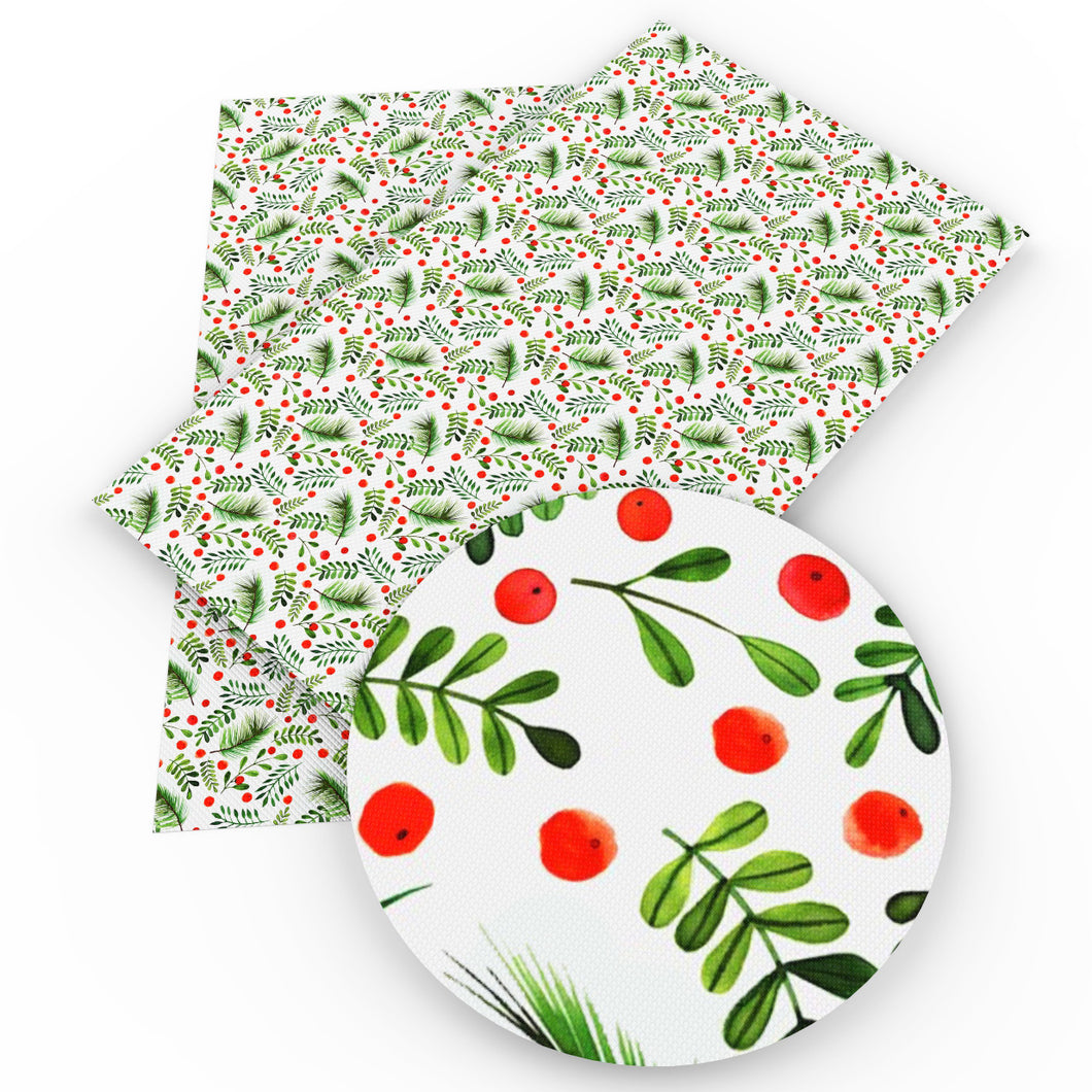 leaf leaves tree christmas day printed faux leather