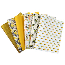 Load image into Gallery viewer, bee flower floral plain solid color printed faux leather set(6pieces/set)
