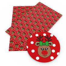 Load image into Gallery viewer, christmas day deer reindeer giraffe dots spot printed faux leather
