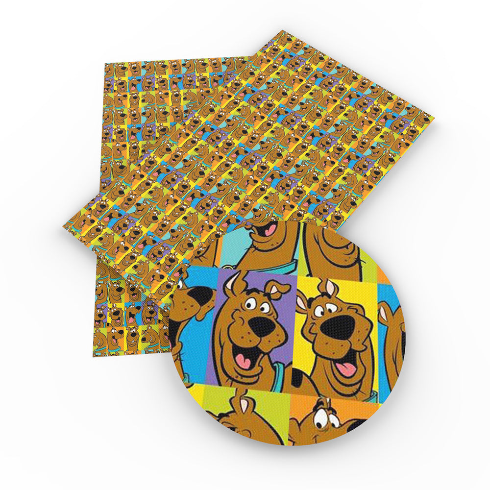 dog puppy printed faux leather