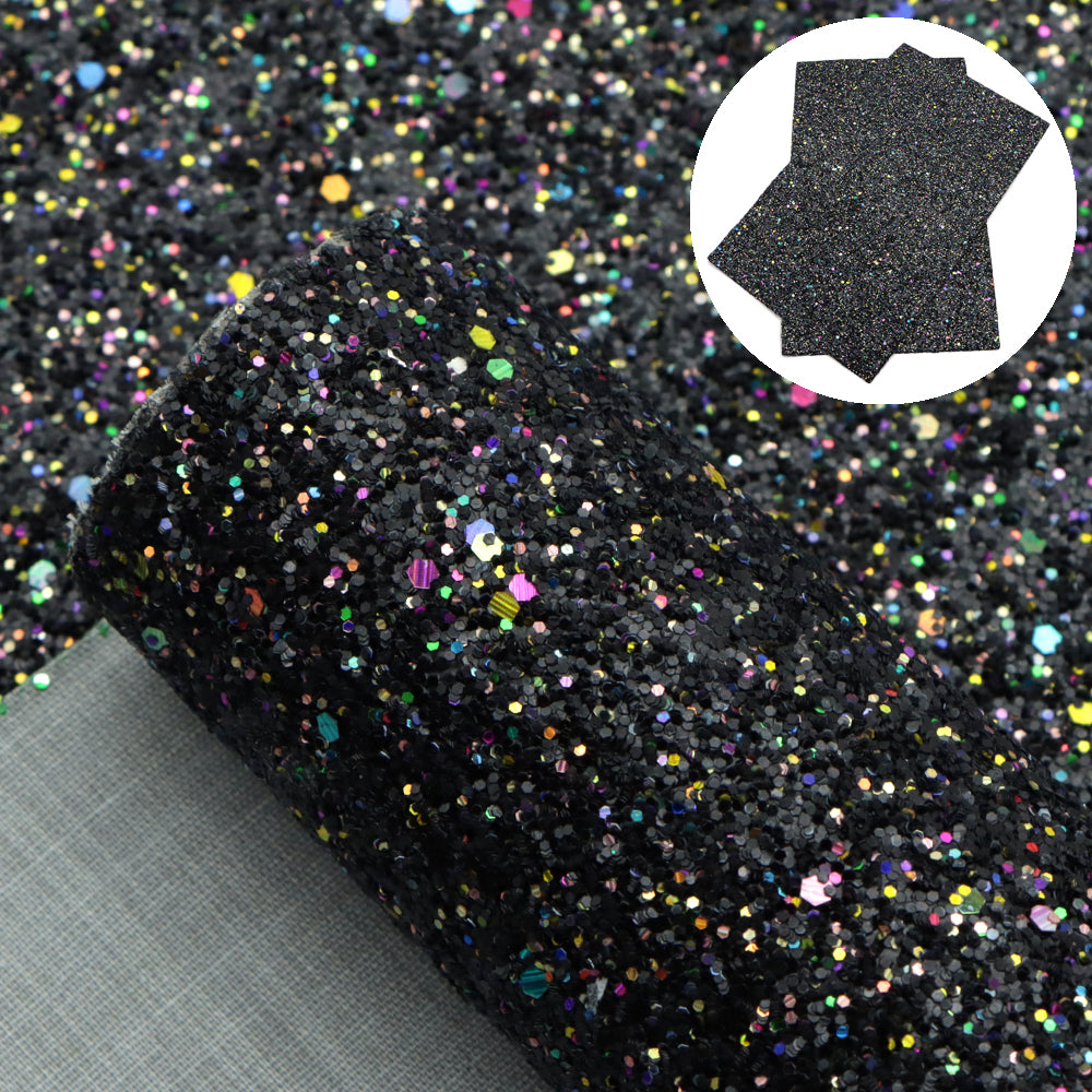 chunky glitter big small sequins mixed multicolor glitter faux leather