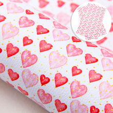 Load image into Gallery viewer, valentines day heart love dots spot printed faux leather
