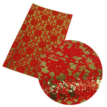 Load image into Gallery viewer, flower floral chunky glitter fine glitter printed lace faux leather
