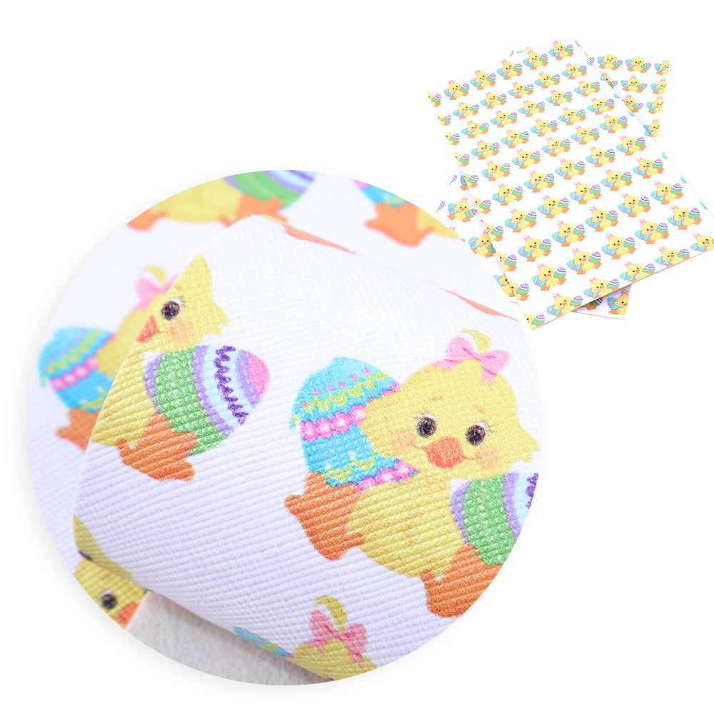 easter bunny printed faux leather