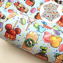 Load image into Gallery viewer, food cake cupcake ice cream popsicle printed faux leather
