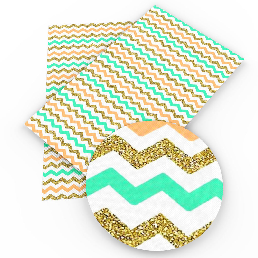 chevron zig zags printed faux leather