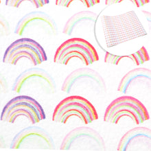 Load image into Gallery viewer, rainbow color printed faux leather

