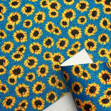 Load image into Gallery viewer, flower floral sunflower printed faux leather
