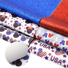 Load image into Gallery viewer, usa fourth of july independence day printed faux leather set（6pieces/set）

