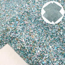 Load image into Gallery viewer, chunky glitter sequins paillette spangles printed chunky glitter faux leather
