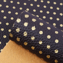 Load image into Gallery viewer, litchi texture dots spot matte glossy printed gold lychee faux leather
