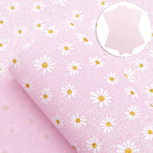 Load image into Gallery viewer, fine glitter printed fine glitter daisy faux leather
